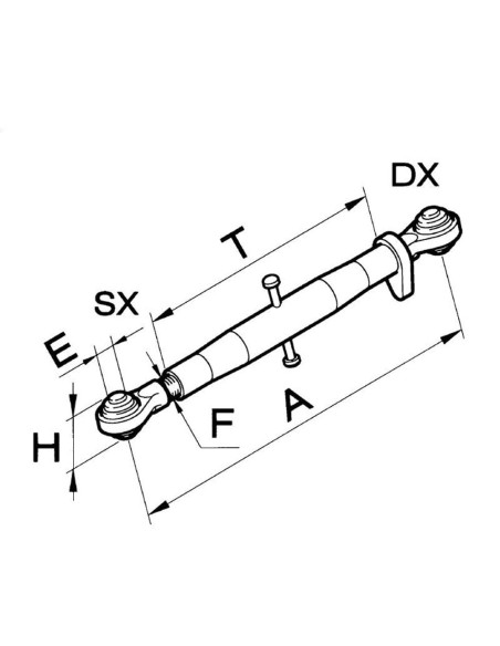 Terzo Punto Meccanico Ø25.4 min 77cm / max 95cm