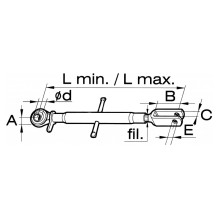 BRACCIO REGOLABILE DI SOLLEVAMENTO Ø22 430-580mm