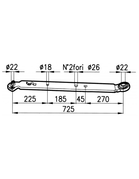 BRACCIO INFERIORE piatto 90x20mm x 725mm