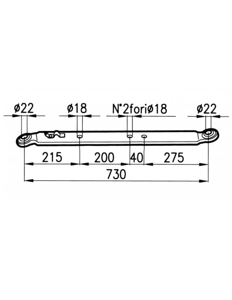 BRACCIO INFERIORE piatto 75x14mm x 730mm