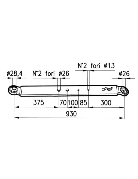 BRACCIO INFERIORE piatto 100x20mm x 930mm
