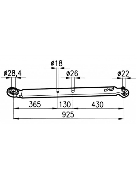 BRACCIO INFERIORE piatto 90x20mm x 925mm