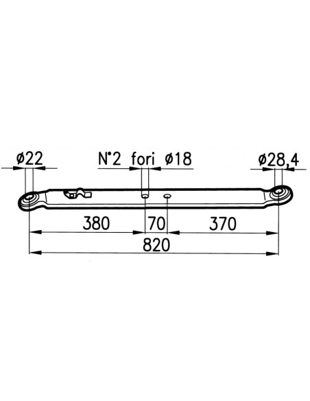 BRACCIO INFERIORE piatto 75x16mm x 820mm