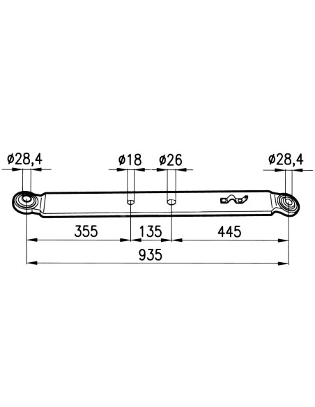 BRACCIO INFERIORE piatto 90x20mm x 935mm