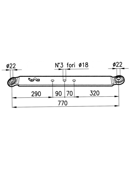 BRACCIO INFERIORE piatto 75x14mm x 770mm