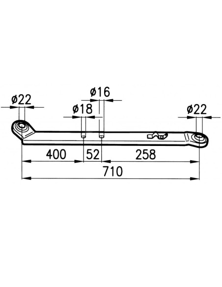 BRACCIO INFERIORE piatto 60x20mm x 710mm SINISTRO