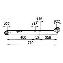 BRACCIO INFERIORE piatto 60x20mm x 710mm DESTRO