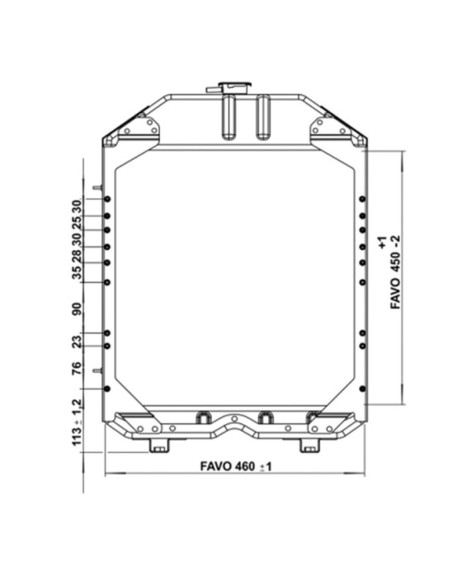 Radiatore 3666234M91 in Rame 475x660x110 mm