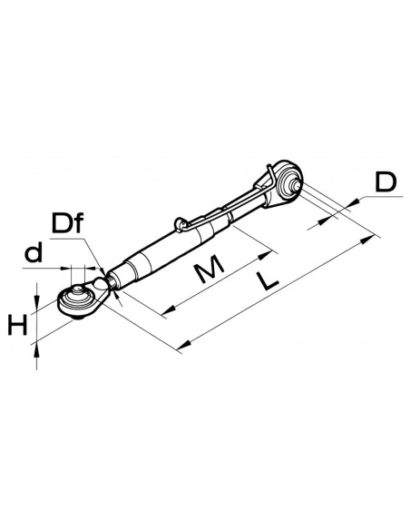 Bloccaggio a Molla Ø20 min 54.5cm / max 179cm