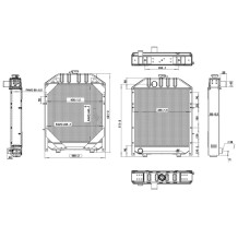 Radiatore E1824627M93 in Rame 480x650x95 mm
