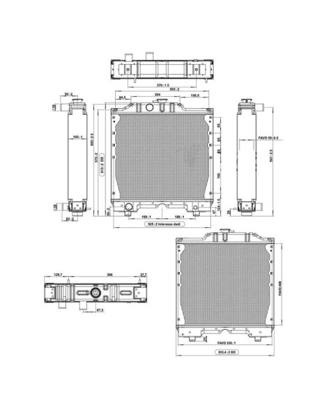 Radiatore S5169275 in Rame 555x615x105 mm