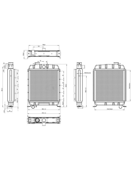 Radiatore 585465 in Rame 357x500x70 mm