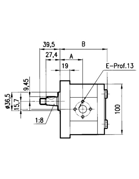 Pompa ad ingranaggi 4,5 cc Destra GRUPPO 2 max 175 bar max 175 bar