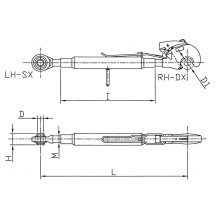 Terzo Punto con Gancio Ø25.4 min 69cm / max 99cm