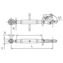 Terzo Punto con Gancio Ø25.4 min 62.5cm / max 90cm