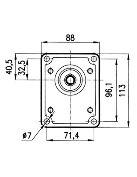 Pompa ad ingranaggi 16 cc Destra GRUPPO 2 max 250 bar Albero Conico