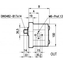 Pompa ad ingranaggi 16 cc Destra GRUPPO 2 max 250 bar Albero Scanalato