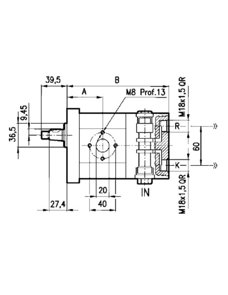 Pompa ad Ingranaggi con Regolatore uscita Olio a 2 VIE Sinistra 14 cc GRUPPO 2