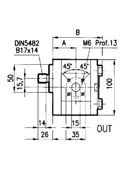 Pompa ad Ingranaggi con Flangia Ø 50 Sinistra 14 cc GRUPPO 2