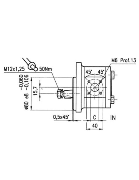 Pompa ad Ingranaggi con Flangia Ø 80 Destra 14 cc GRUPPO 2