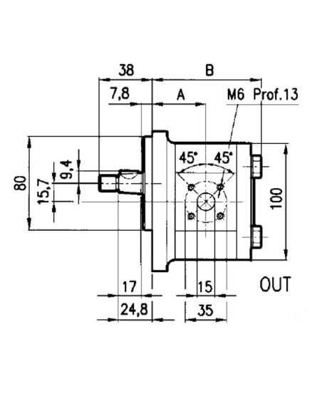 Pompa ad Ingranaggi con Flangia Ø 80 Sinistra 19 cc GRUPPO 2