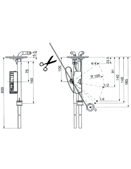 INDICATORE DI LIVELLO REGOLABILE CON 2 TUBI