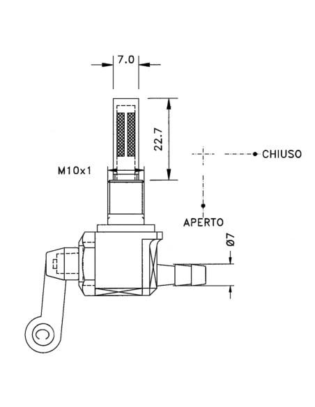 RUBINETTI SERBATOI ASPERA Attacco Inferiore Ø7 mm