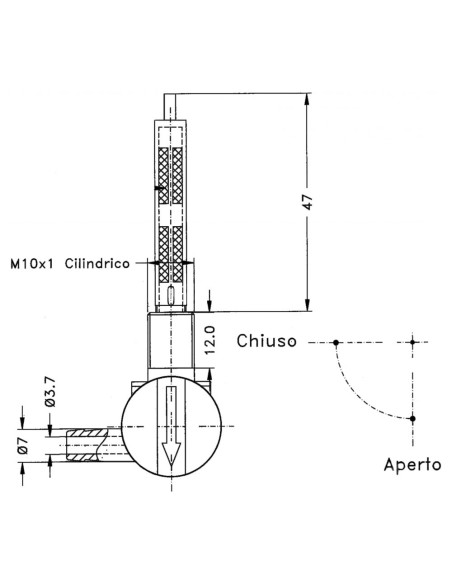 RUBINETTI SERBATOI ACME 10x1mm Ø7 mm