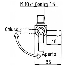 RUBINETTI SERBATOI Lombardini 1 via Ø6 mm
