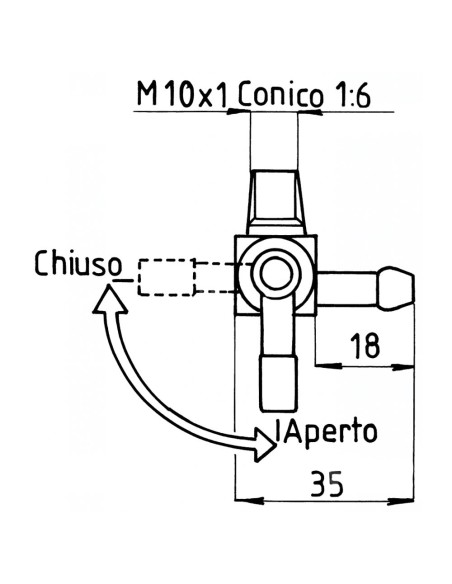 RUBINETTI SERBATOI Lombardini 1 via Ø6 mm