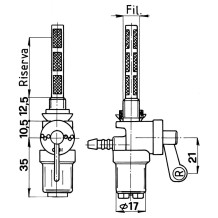 RUBINETTI SERBATOI Minarelli Filetto 12x1 mm