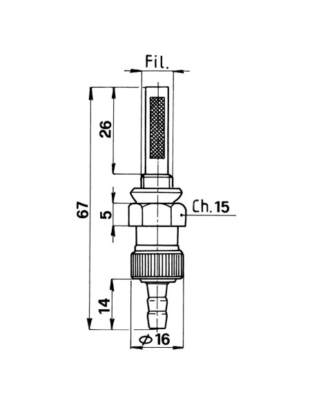 RUBINETTI SERBATOI CM - Brumital Filetto 10x1 mm