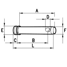Perno Terzo Punto con Battuta Ø19 L 125 mm