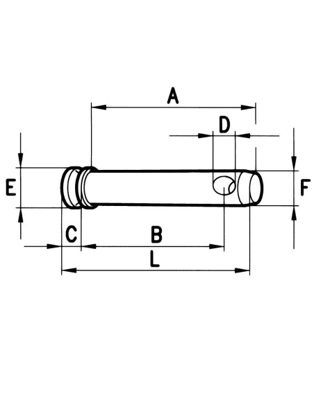 Perno Terzo Punto con Battuta Ø22 L 222 mm
