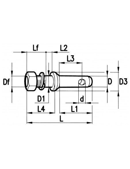 Perno Terzo Punto Ø22-20 L 140 mm UNIVERSALE