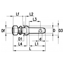Perno Terzo Punto Ø28-28 L 150 mm UNIVERSALE