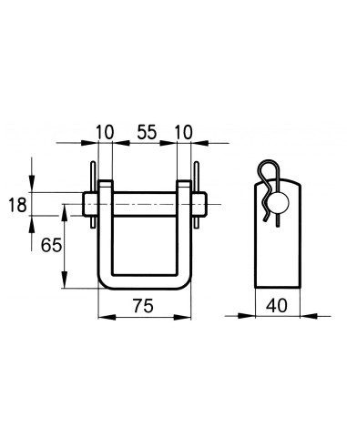 CAVALLOTTO CON PERNO ZINCATO 75x40mm