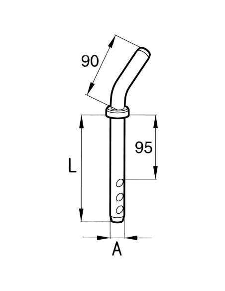 PERNO PIEGATO 19x160mm 3 Fori
