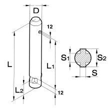 PERNO 22x130mm per Frese Maschio