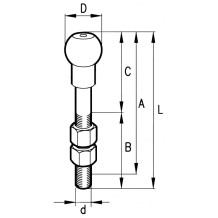 PERNO di TRAINO A SFERA 22x125mm