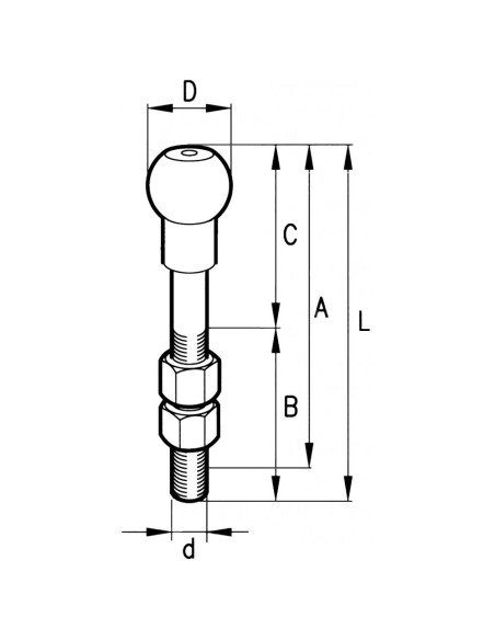 PERNO di TRAINO A SFERA 22x125mm