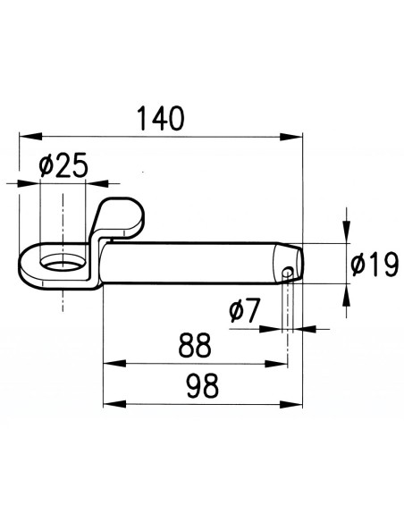 PERNO Attacco Terzo Punto Ø19 L 140mm FIAT