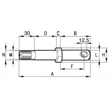 PERNO Attrezzi Terzo Punto Ø22 L 160mm VERDEGIGLIO