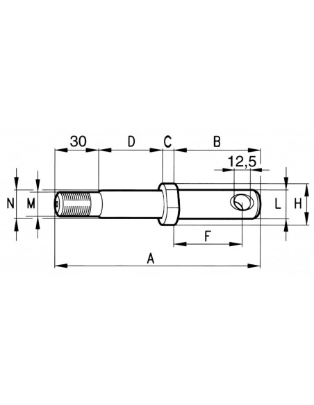 PERNO Attrezzi Terzo Punto Ø22 L 160mm VERDEGIGLIO