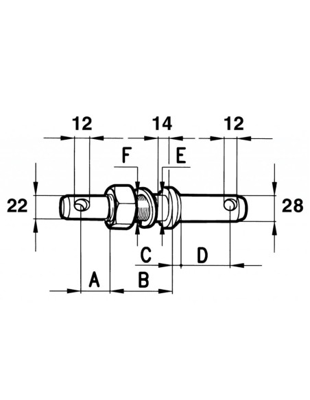 PERNO Doppio Attacco Terzo Punto Ø28 M27x3 mm