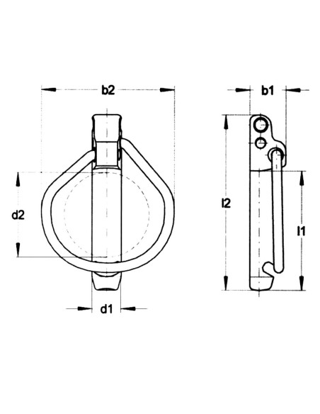 SPINA DI SICUREZZA A SCATTO Ø10,5mm L 45mm