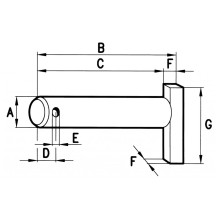 PERNO Ø24 PER FORCELLE DEI TIRANTI REGISTRABILI 101 mm