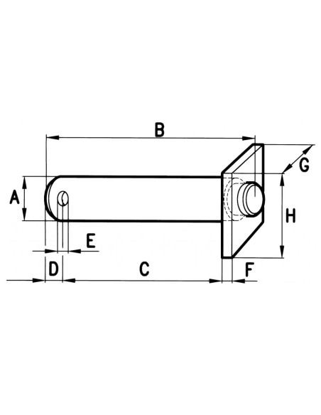 PERNO Ø19x109mm PER FORCELLE DEI TIRANTI REGISTRABILI