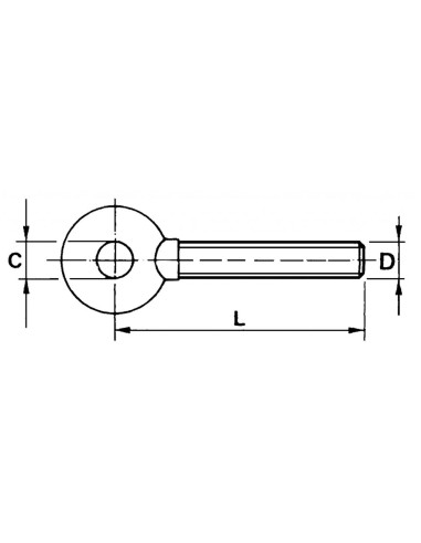 TIRANTE FILETTATO Ø16x2 mm Sinistro Testa Tonda