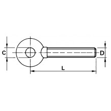 TIRANTE FILETTATO Ø22x2.5mm Sinistro Testa Tonda
